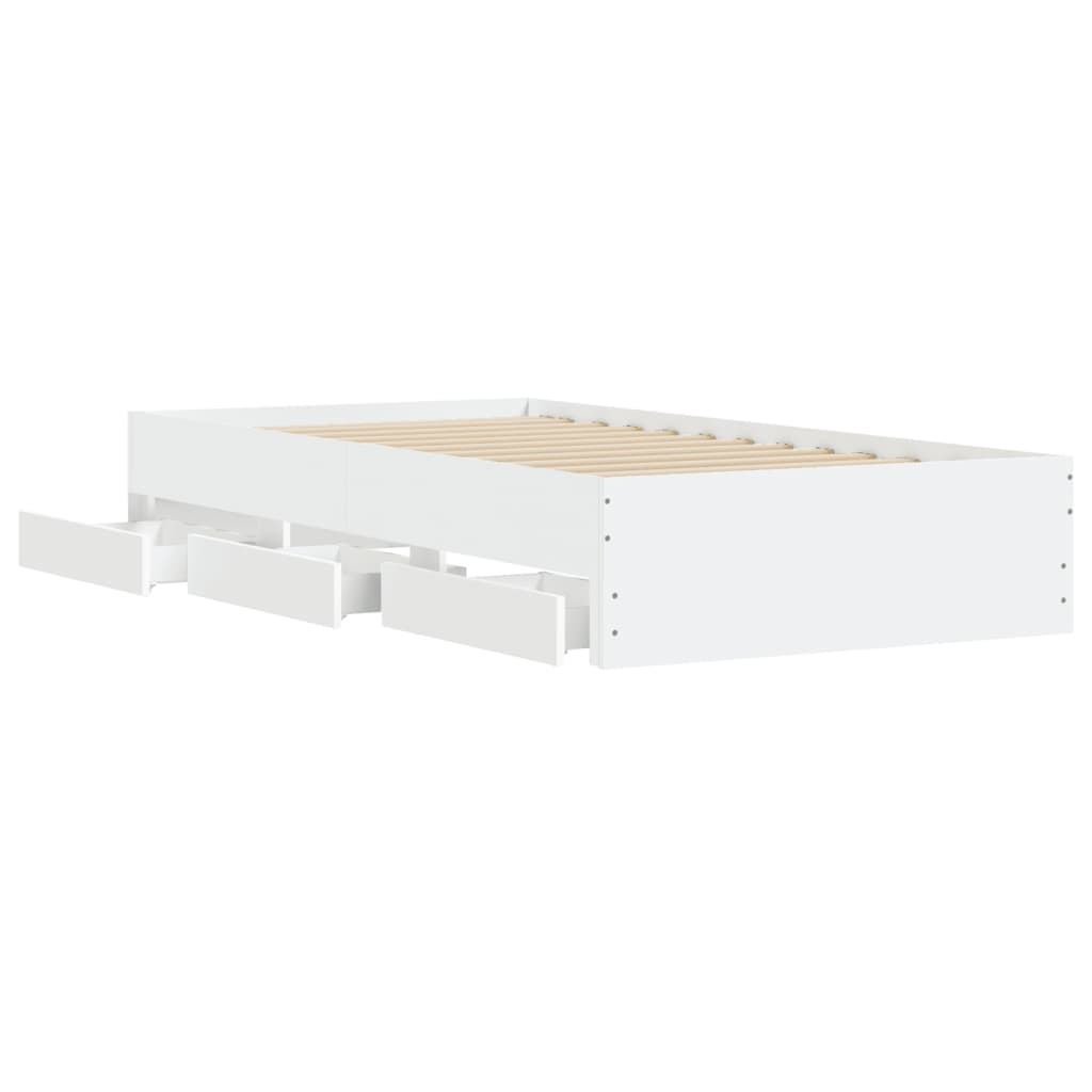 Estrutura cama c/ gavetas 90x190 cm derivados de madeira branco