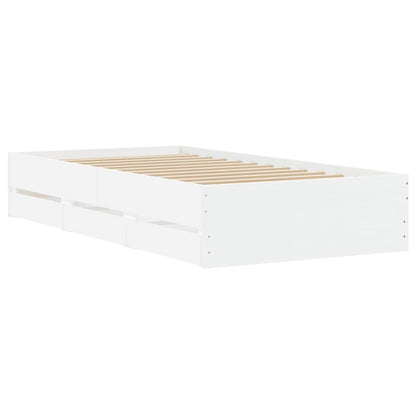 Estrutura cama c/ gavetas 90x190 cm derivados de madeira branco