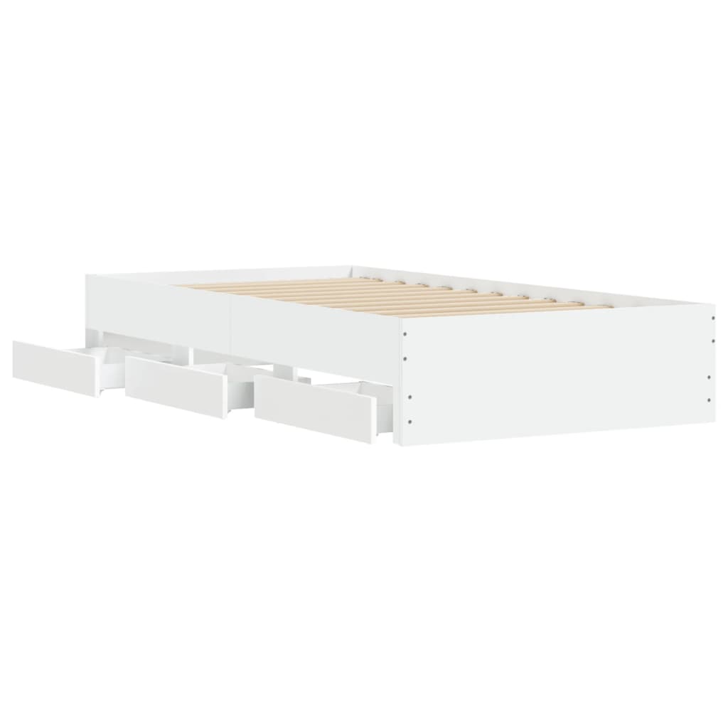 Estrutura cama c/ gavetas 75x190 cm derivados de madeira branco