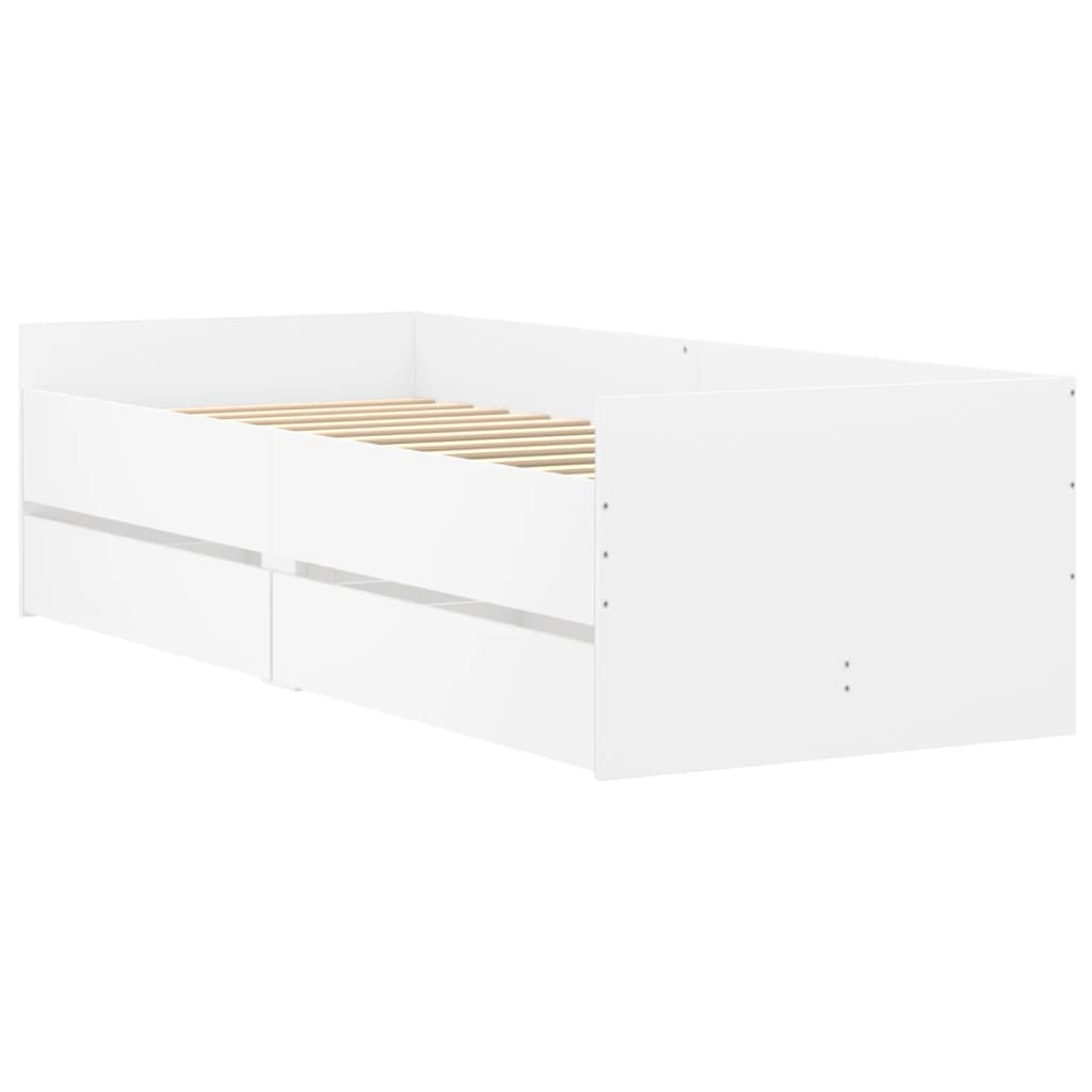 Estrutura de cama com gavetas 90x190 cm branco