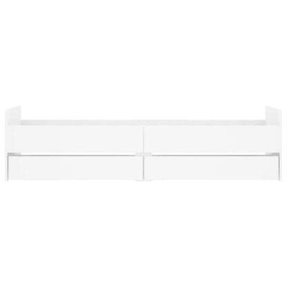 Estrutura cama de solteiro pequena c/ gavetas 75x190 cm branco