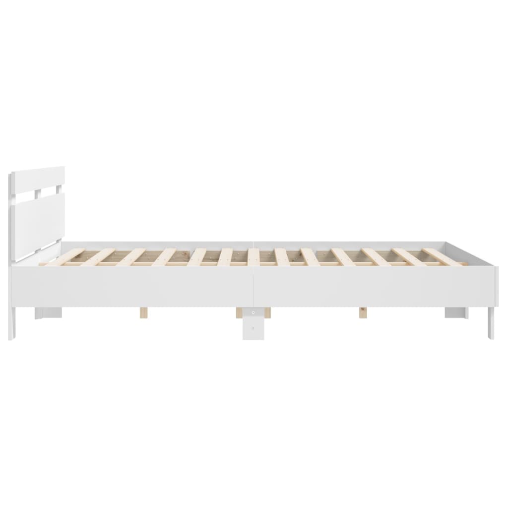 Estrutura cama c/ cabeceira 200x200 cm derivados madeira branco