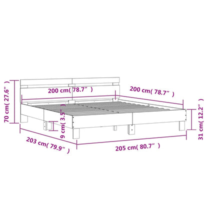 Estrutura cama c/ cabeceira 200x200 cm derivados madeira branco