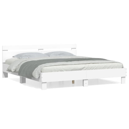 Estrutura cama c/ cabeceira 180x200 cm derivados madeira branco