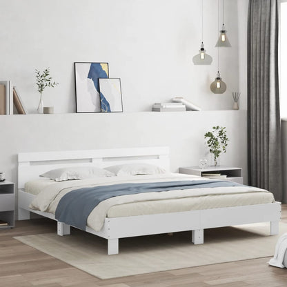 Estrutura cama c/ cabeceira 160x200 cm derivados madeira branco