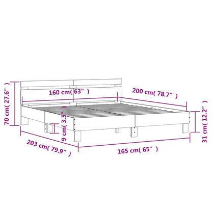 Estrutura cama c/ cabeceira 160x200 cm derivados madeira branco