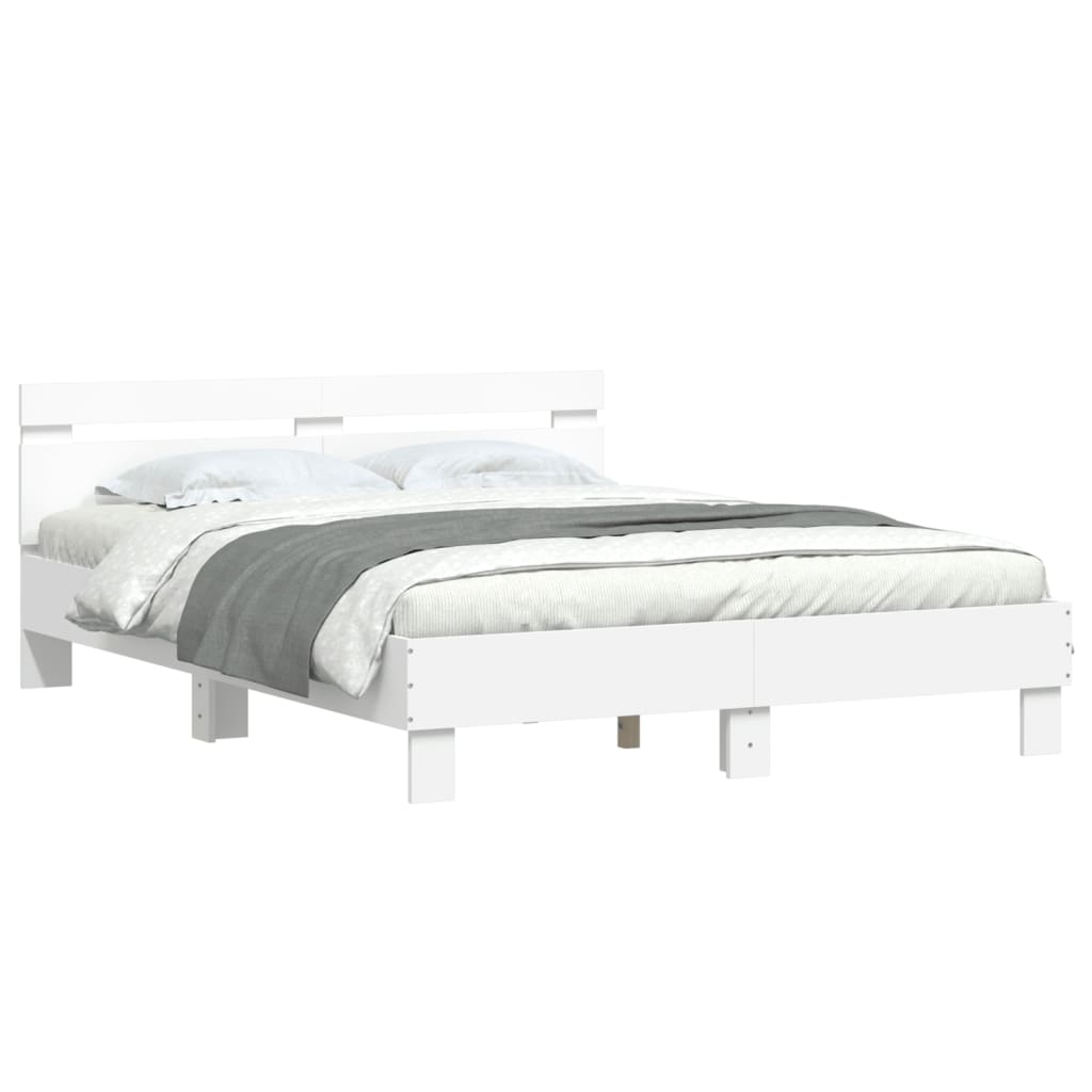 Estrutura cama c/ cabeceira 150x200 cm derivados madeira branco