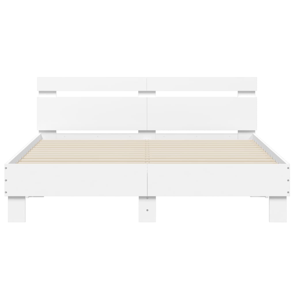 Estrutura cama c/ cabeceira 150x200 cm derivados madeira branco