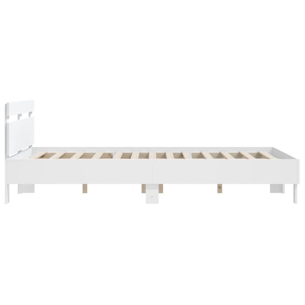 Estrutura cama c/ cabeceira 150x200 cm derivados madeira branco