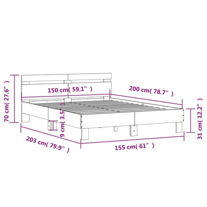 Estrutura cama c/ cabeceira 150x200 cm derivados madeira branco