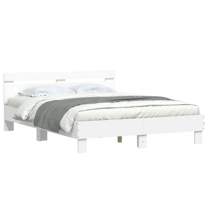 Estrutura cama c/ cabeceira 140x200 cm derivados madeira branco