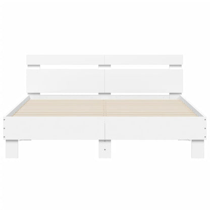 Estrutura cama c/ cabeceira 140x200 cm derivados madeira branco