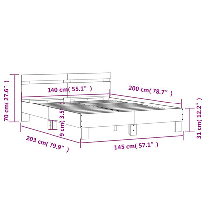 Estrutura cama c/ cabeceira 140x200 cm derivados madeira branco