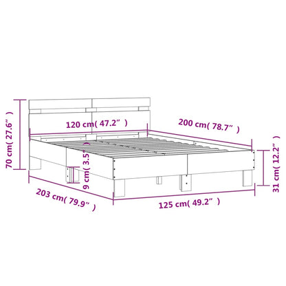 Estrutura cama c/ cabeceira 120x200 cm derivados madeira branco