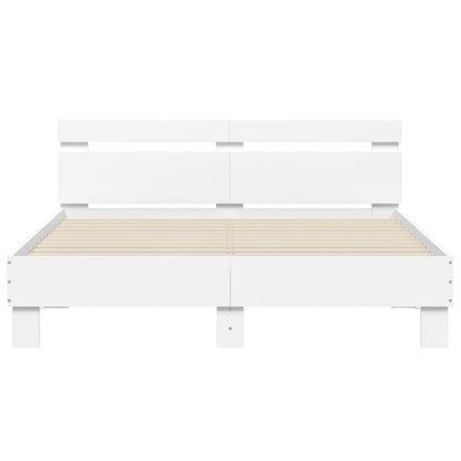 Estrutura cama c/ cabeceira 140x190 cm derivados madeira branco