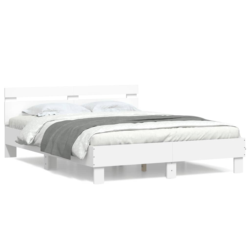 Estrutura cama c/ cabeceira 140x190 cm derivados madeira branco