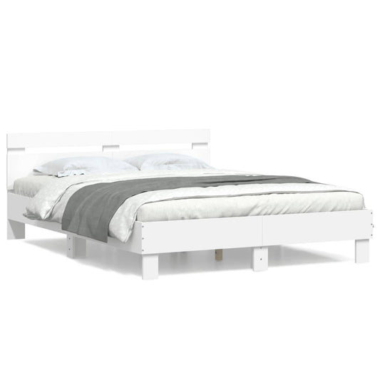 Estrutura cama c/ cabeceira 140x190 cm derivados madeira branco