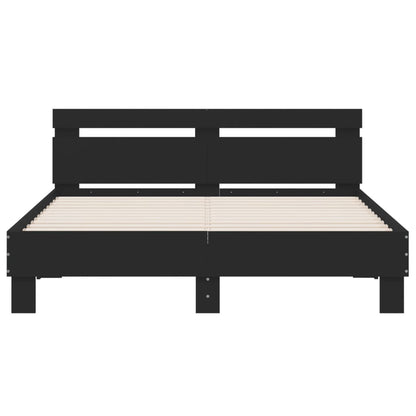 Estrutura cama c/ cabeceira 140x190 cm derivados madeira preto