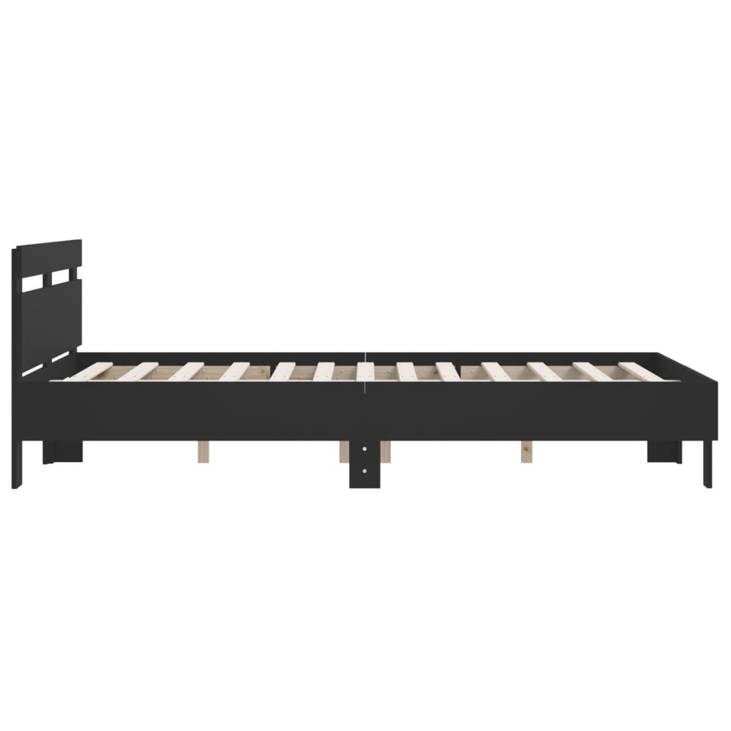 Estrutura cama c/ cabeceira 140x190 cm derivados madeira preto