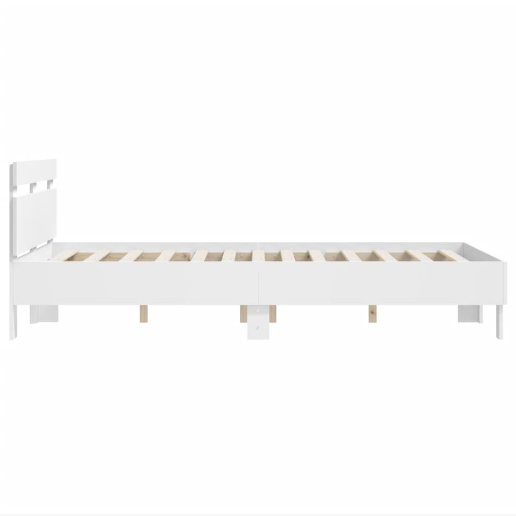 Estrutura cama c/ cabeceira 135x190 cm derivados madeira branco