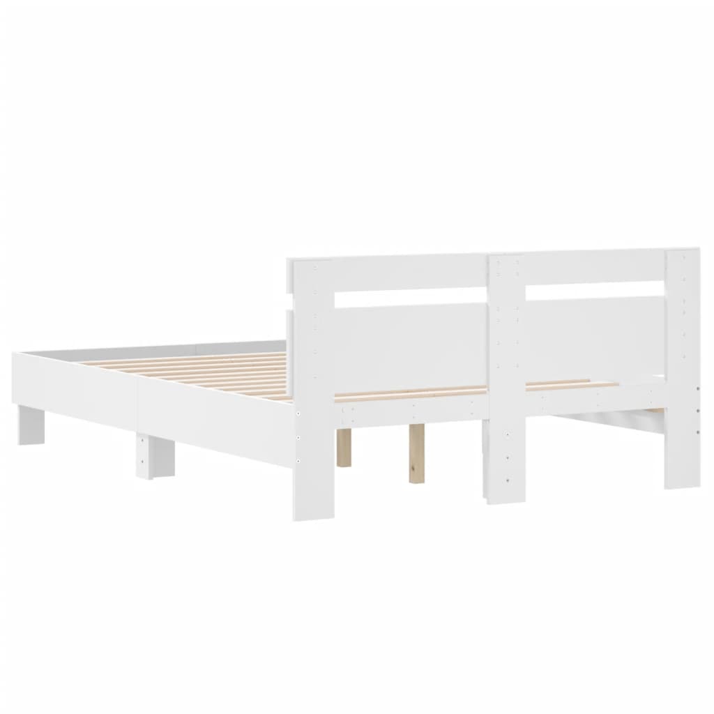 Estrutura cama c/ cabeceira 135x190 cm derivados madeira branco