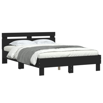 Estrutura cama c/ cabeceira 135x190 cm derivados madeira preto