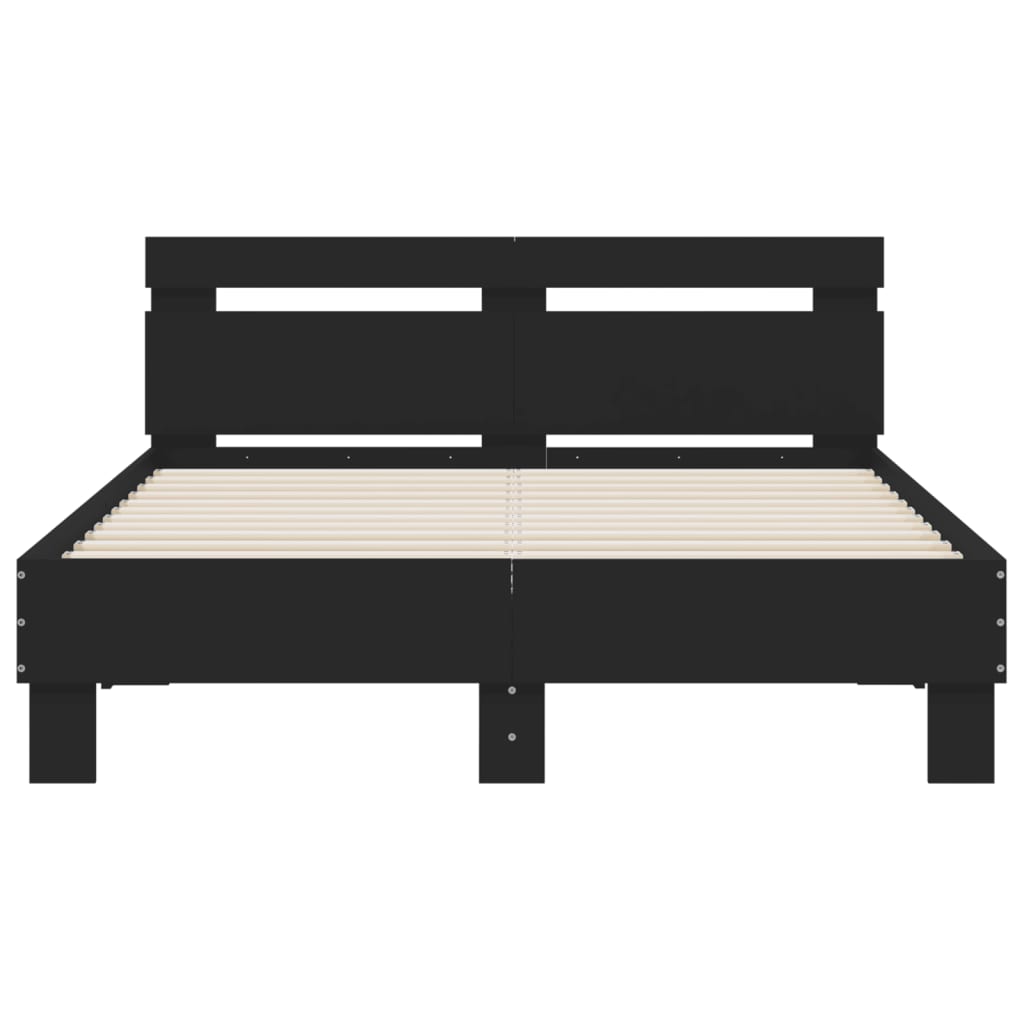 Estrutura cama c/ cabeceira 135x190 cm derivados madeira preto