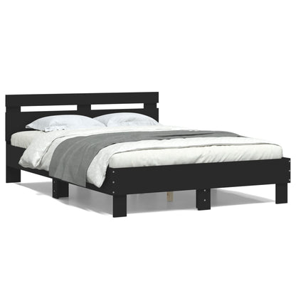 Estrutura cama c/ cabeceira 135x190 cm derivados madeira preto