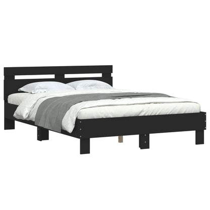 Estrutura cama c/ cabeceira 120x190 cm derivados madeira preto