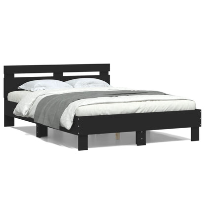 Estrutura cama c/ cabeceira 120x190 cm derivados madeira preto