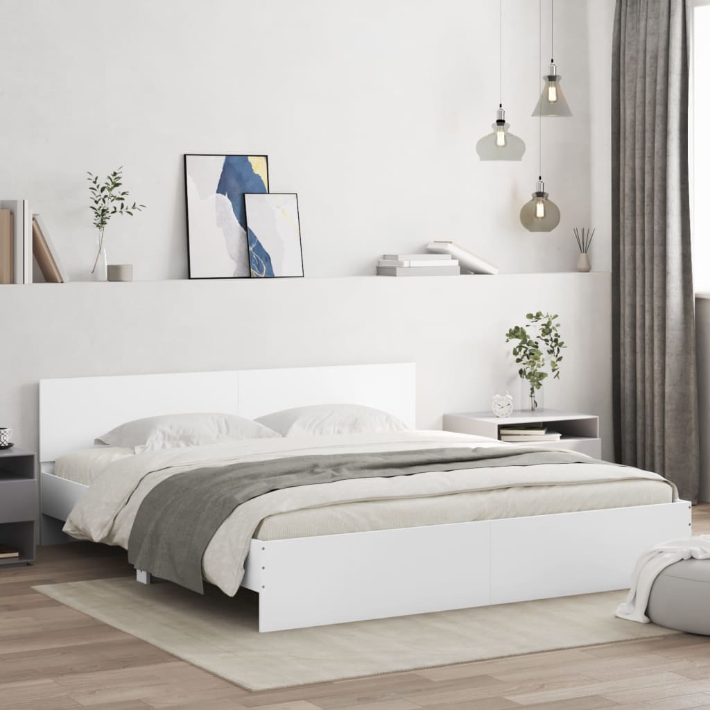 Estrutura de cama com cabeceira 200x200 cm branco