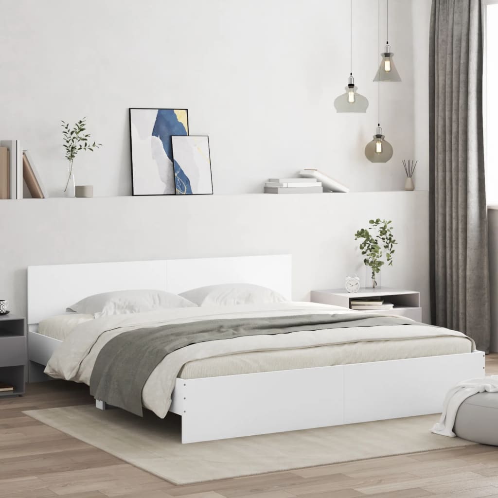 Estrutura de cama com cabeceira 180x200 cm branco