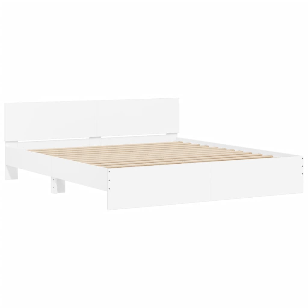 Estrutura de cama com cabeceira 160x200 cm branco