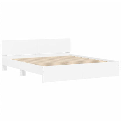 Estrutura de cama com cabeceira 160x200 cm branco