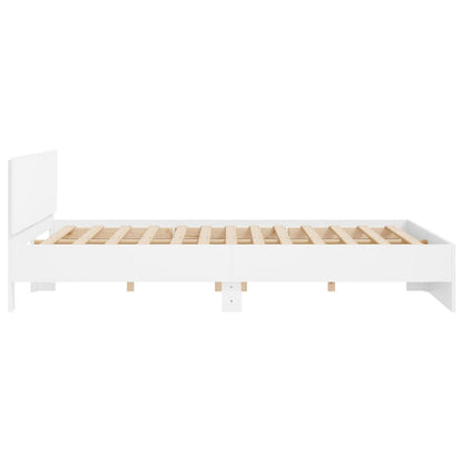 Estrutura de cama com cabeceira 160x200 cm branco