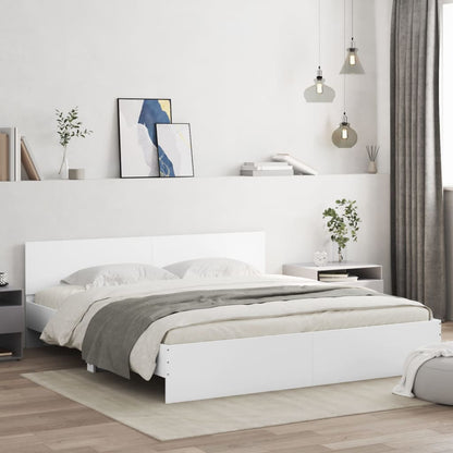 Estrutura de cama com cabeceira 160x200 cm branco