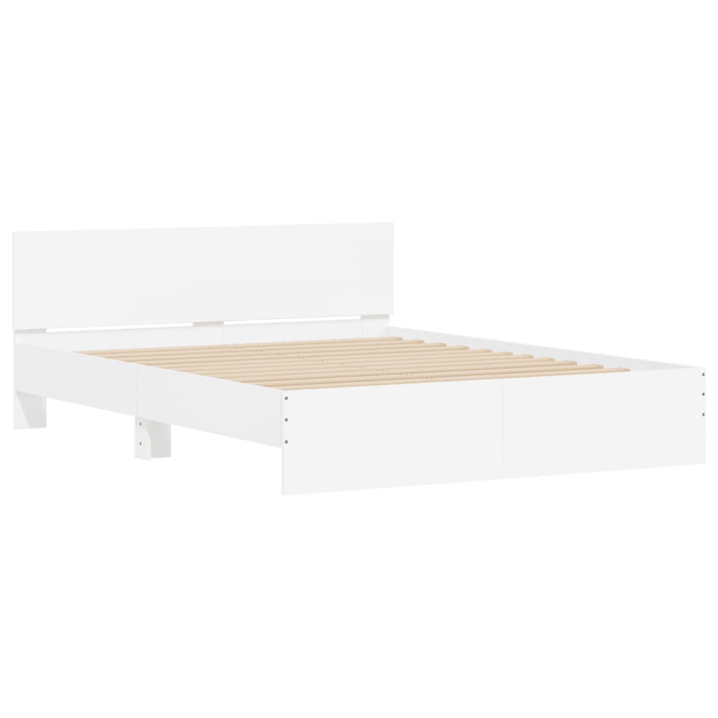 Estrutura de cama com cabeceira 150x200 cm branco