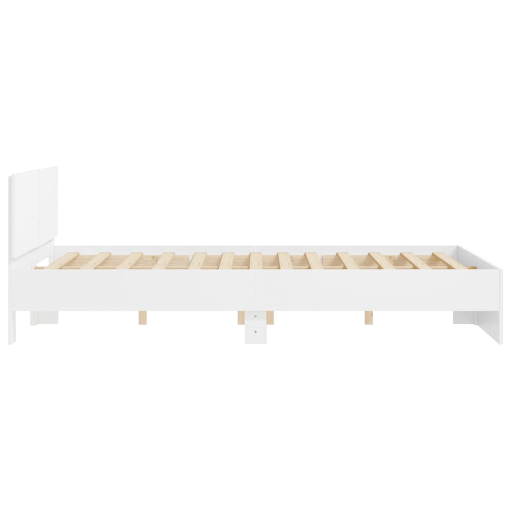 Estrutura de cama com cabeceira 150x200 cm branco