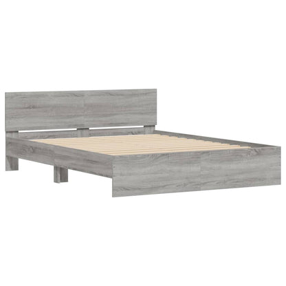 Estrutura de cama com cabeceira 150x200 cm cinzento sonoma