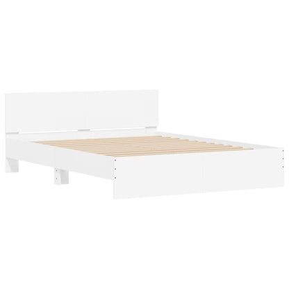 Estrutura de cama com cabeceira 140x200 cm branco