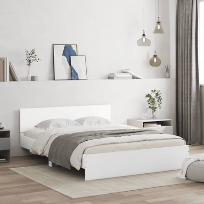 Estrutura de cama com cabeceira 140x190 cm branco