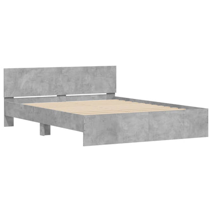 Estrutura de cama com cabeceira 140x190 cm cinzento cimento