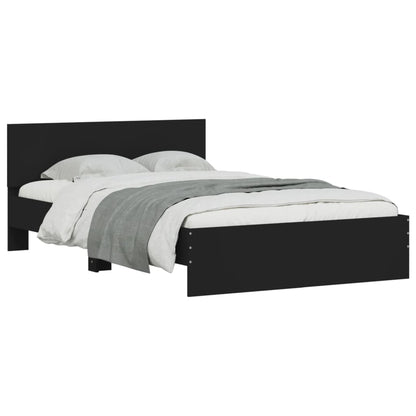 Estrutura de cama com cabeceira 135x190 cm preto