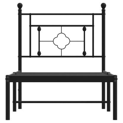 Estrutura de cama com cabeceira 75x190 cm metal preto