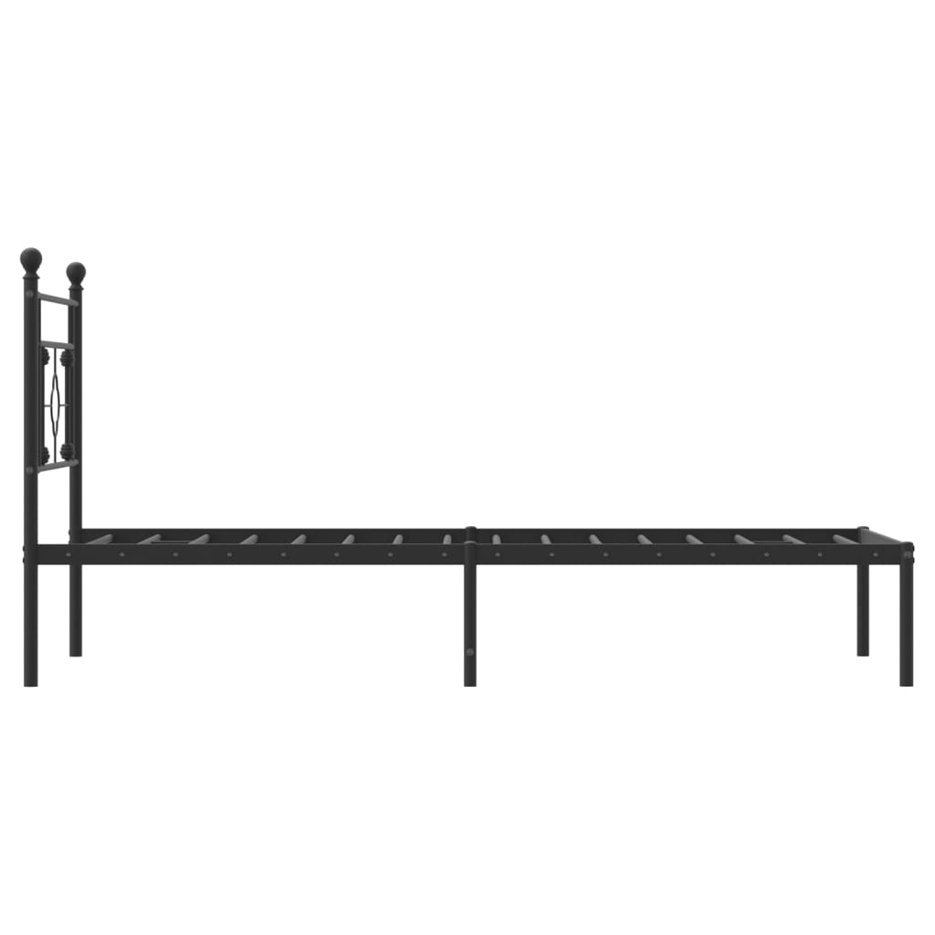 Estrutura de cama com cabeceira 90x190 cm metal preto