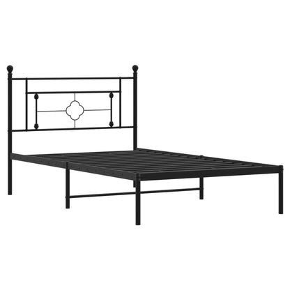 Estrutura de cama com cabeceira 107x203 cm metal preto