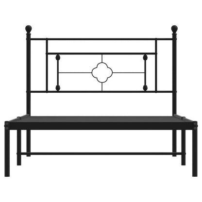 Estrutura de cama com cabeceira 107x203 cm metal preto