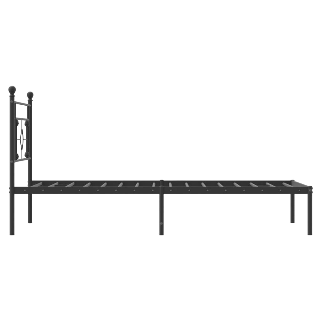 Estrutura de cama com cabeceira 107x203 cm metal preto