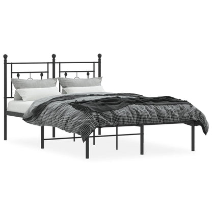 Estrutura de cama com cabeceira 120x190 cm metal preto