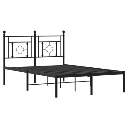 Estrutura de cama com cabeceira 120x190 cm metal preto